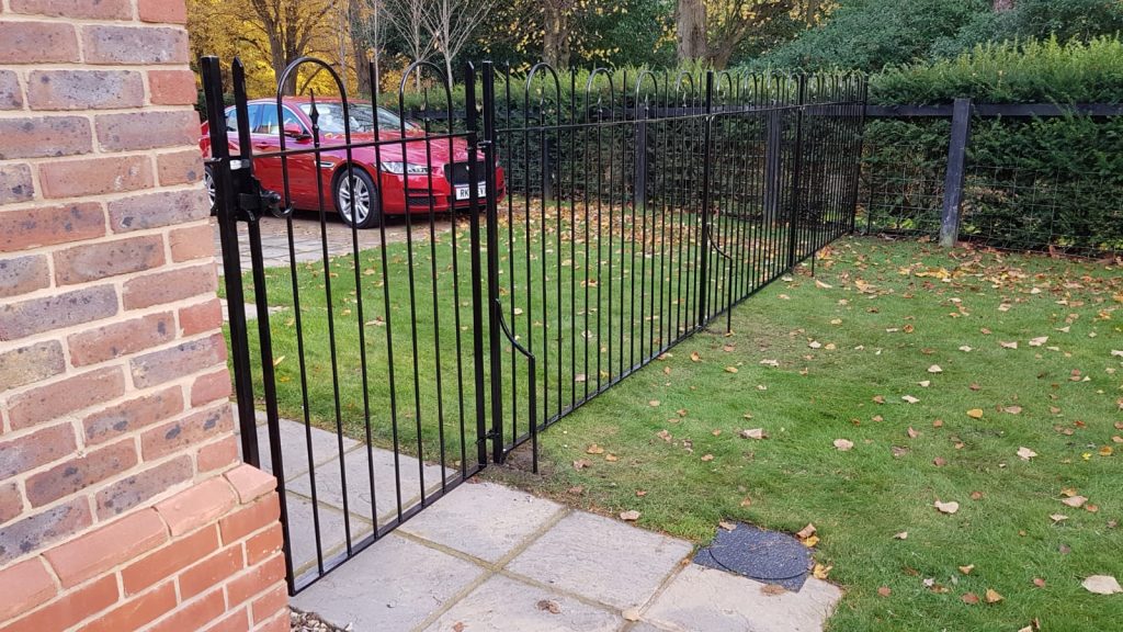 Metal garden railings supplied and fitted by The Blacksmith Shop.