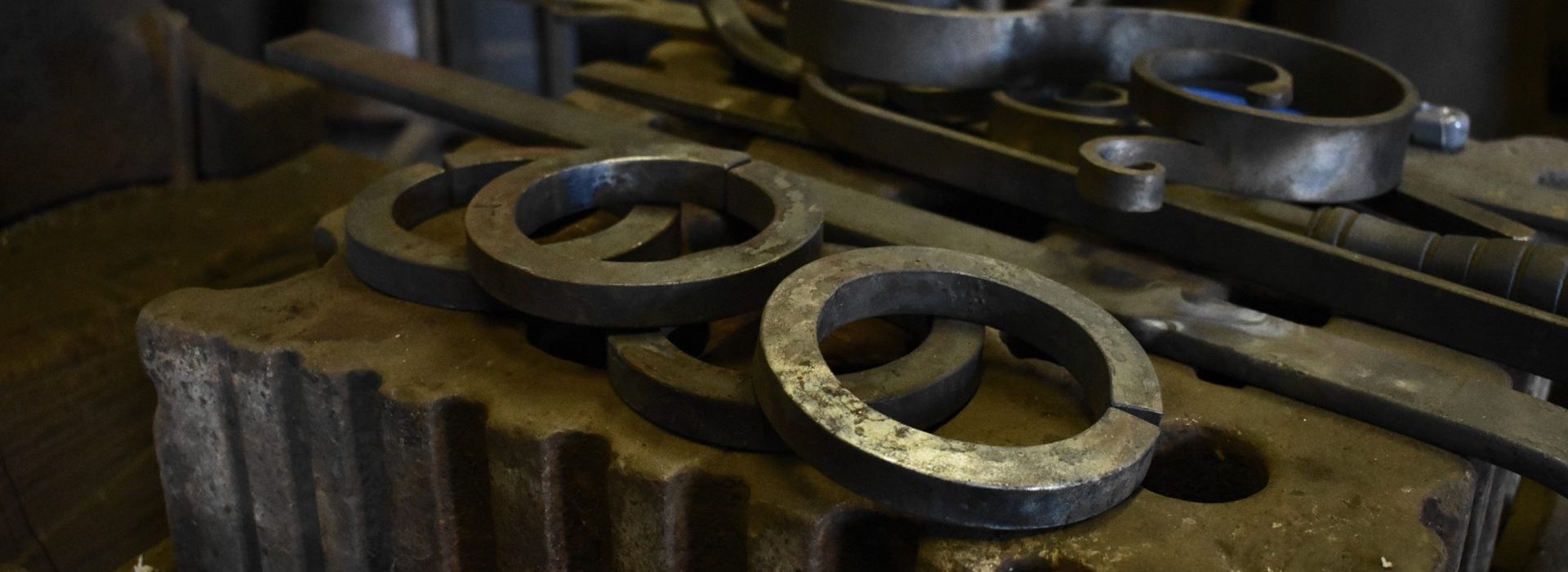 Rings used in the forge at The Blacksmith Shop.