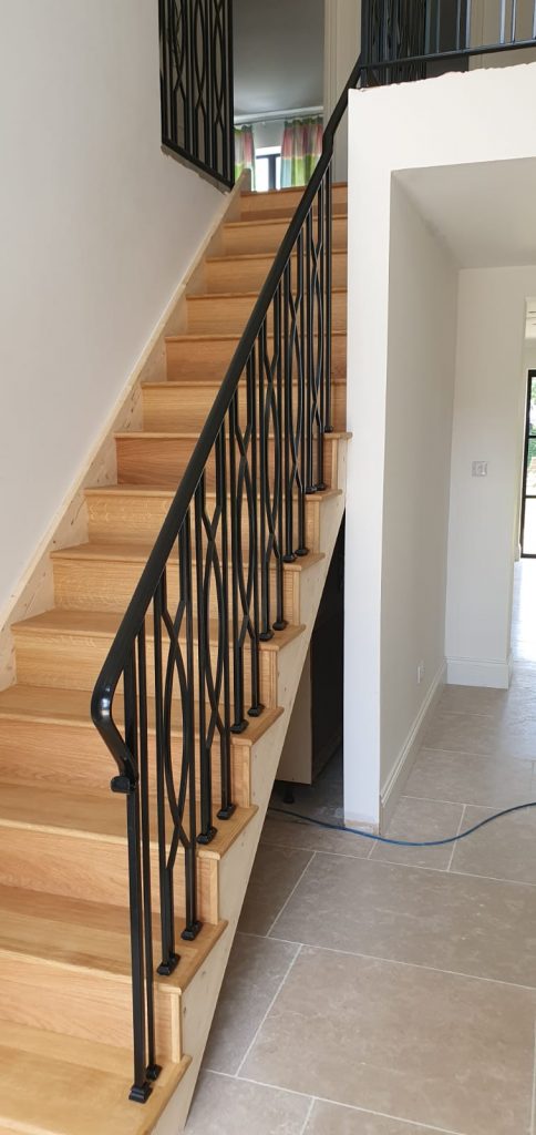 Wrought iron stair spindles fitted to a staircase in North London.