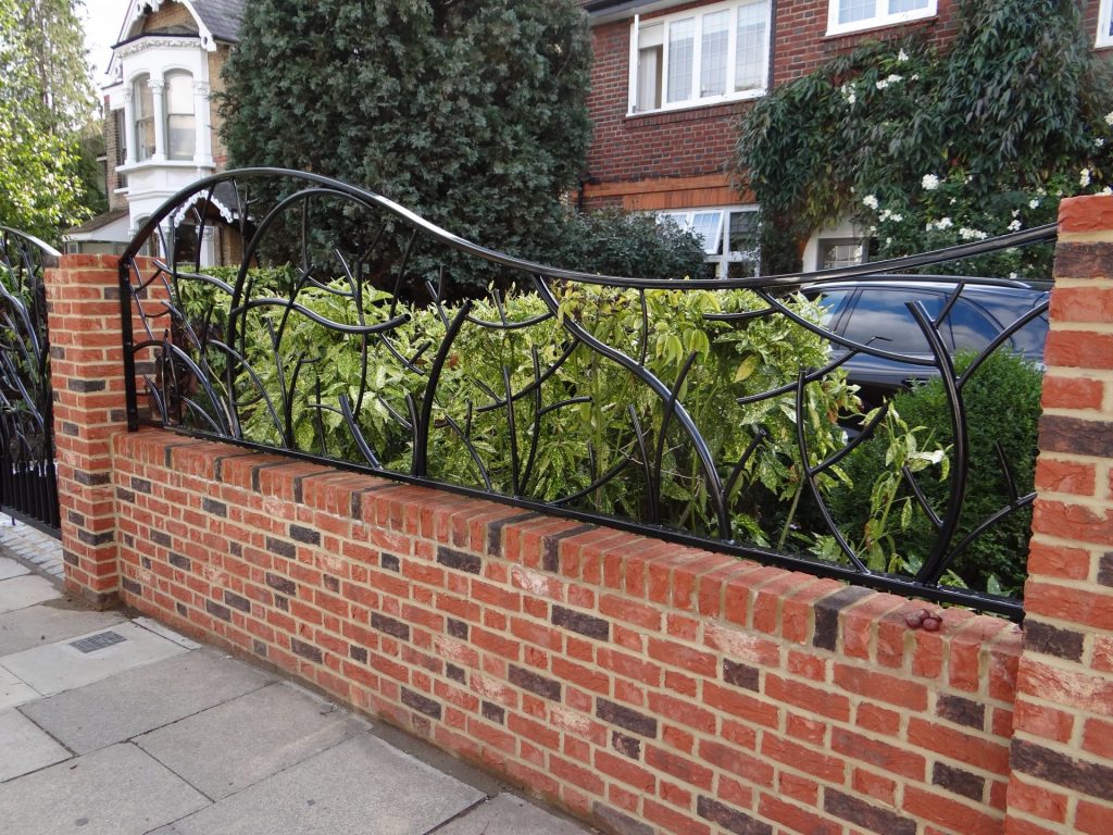 Bespoke wrought iron railings made and fitted by The Blacksmith Shop.