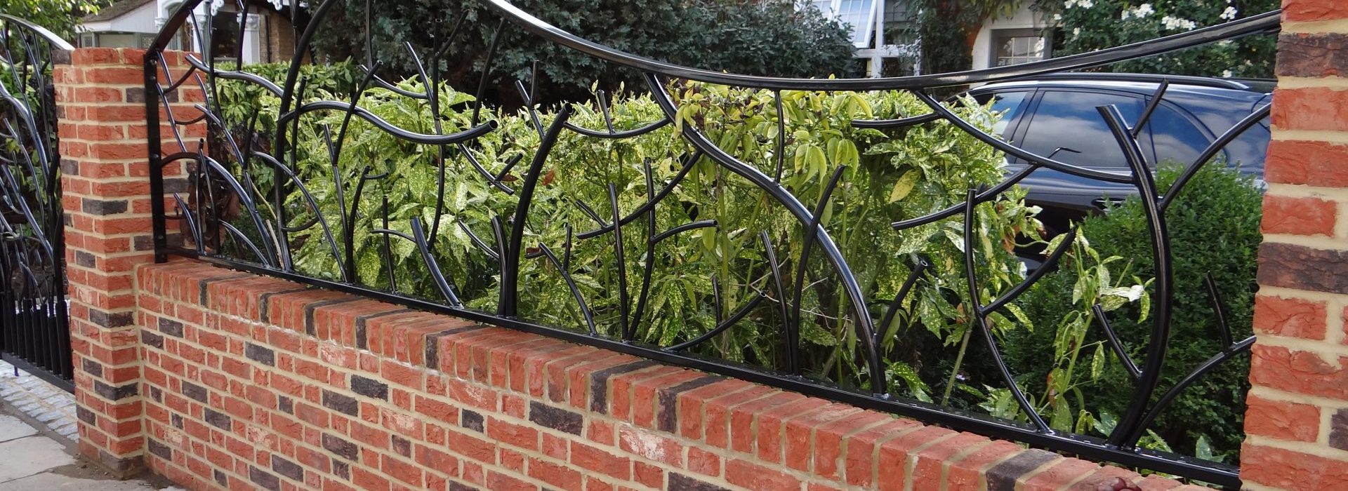 Bespoke wrought iron railings made and fitted by The Blacksmith Shop.