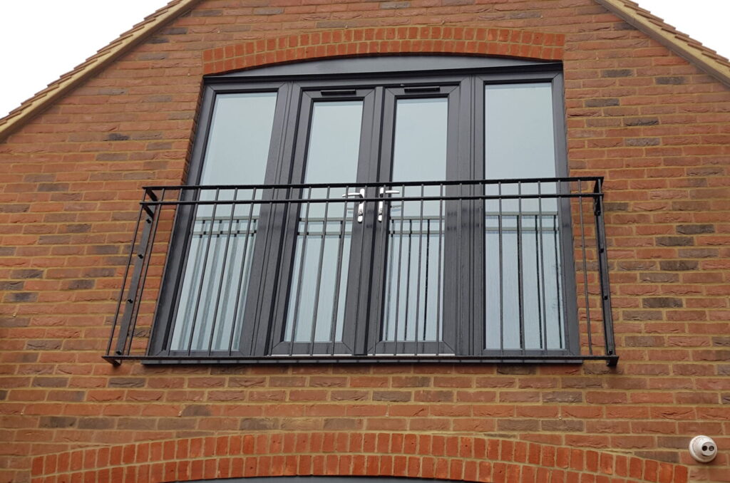 Mild steel balconette, steel balconette, steel juliet balcony, wall mounted  balconette, balconette in leeds, juliet balcony custom made